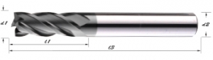 GE-4T-CVD Graphite Dedicated End Mills