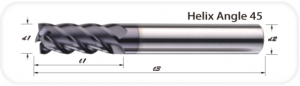 P6E45-4T - Square Helix angle 45°